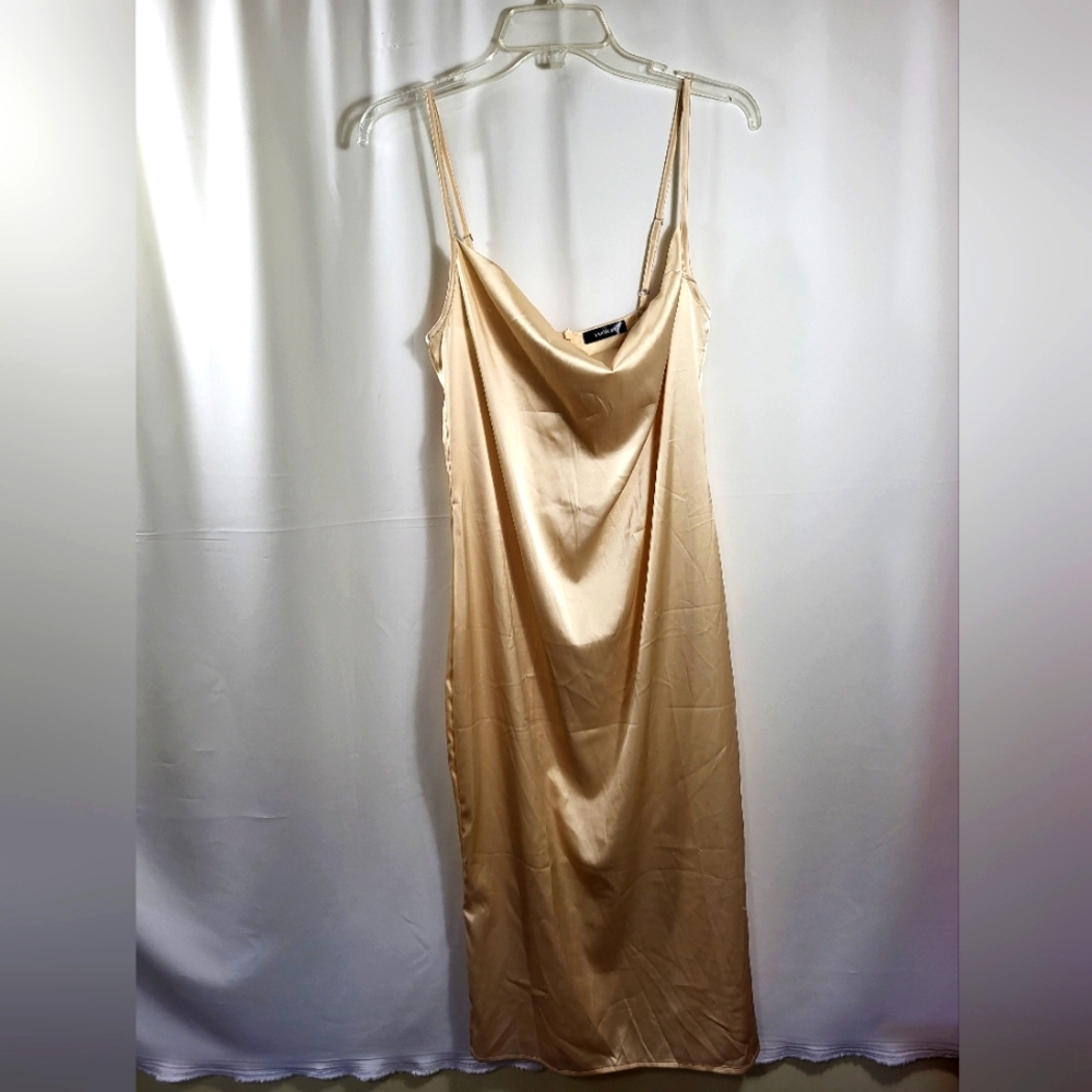 xxxiticat cream satin slip dress  women's XS  #1211